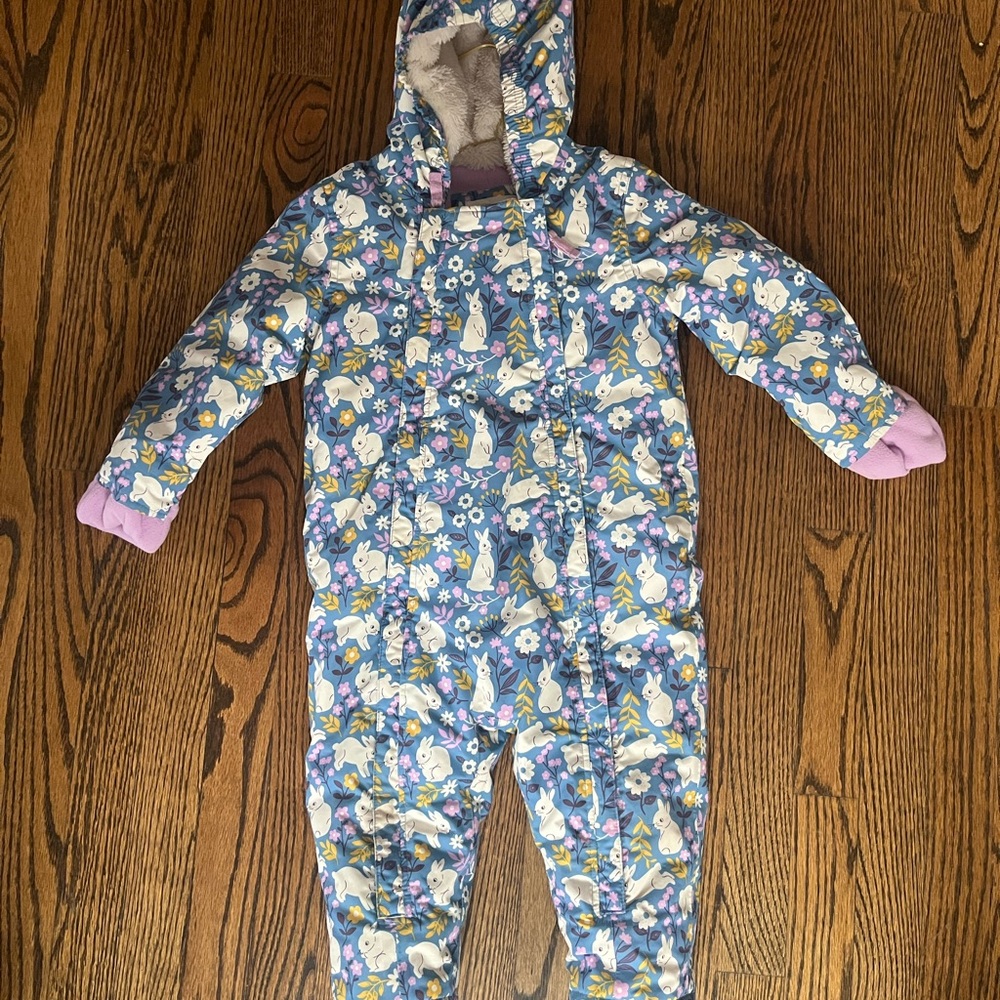 Floral Hooded Baby Snowsuit